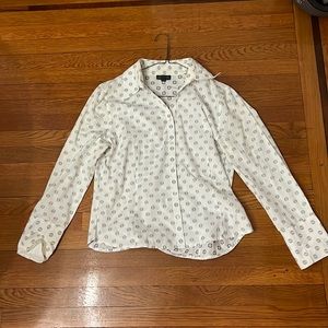 Formal navy polka dot dress shirt